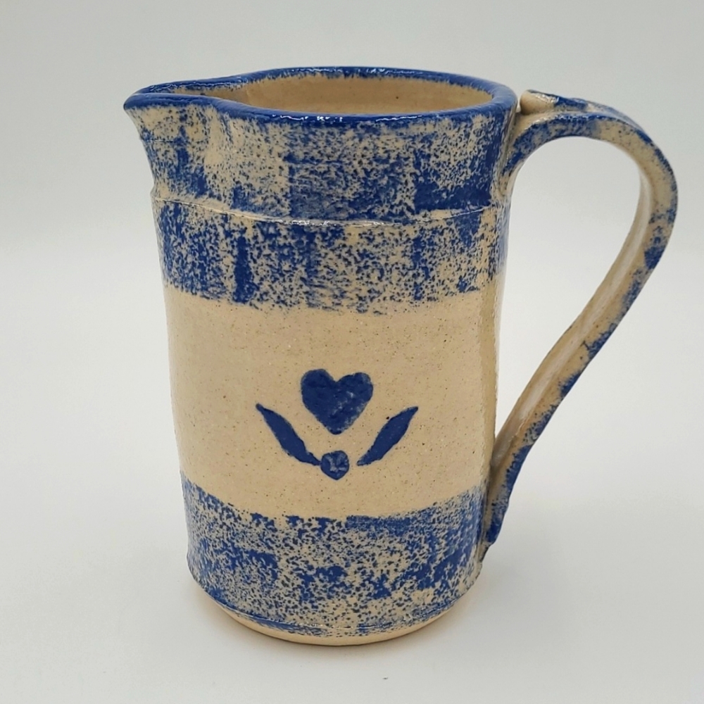 Vintage Glazed Spongeware Pitcher